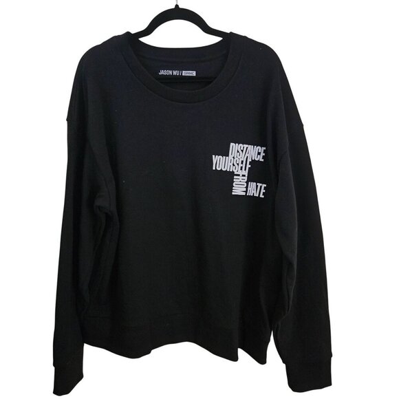 Jason Wu Distance Yourself From Hate Unisex Cotton Crewneck Sweatshirt Size L - Picture 1 of 6